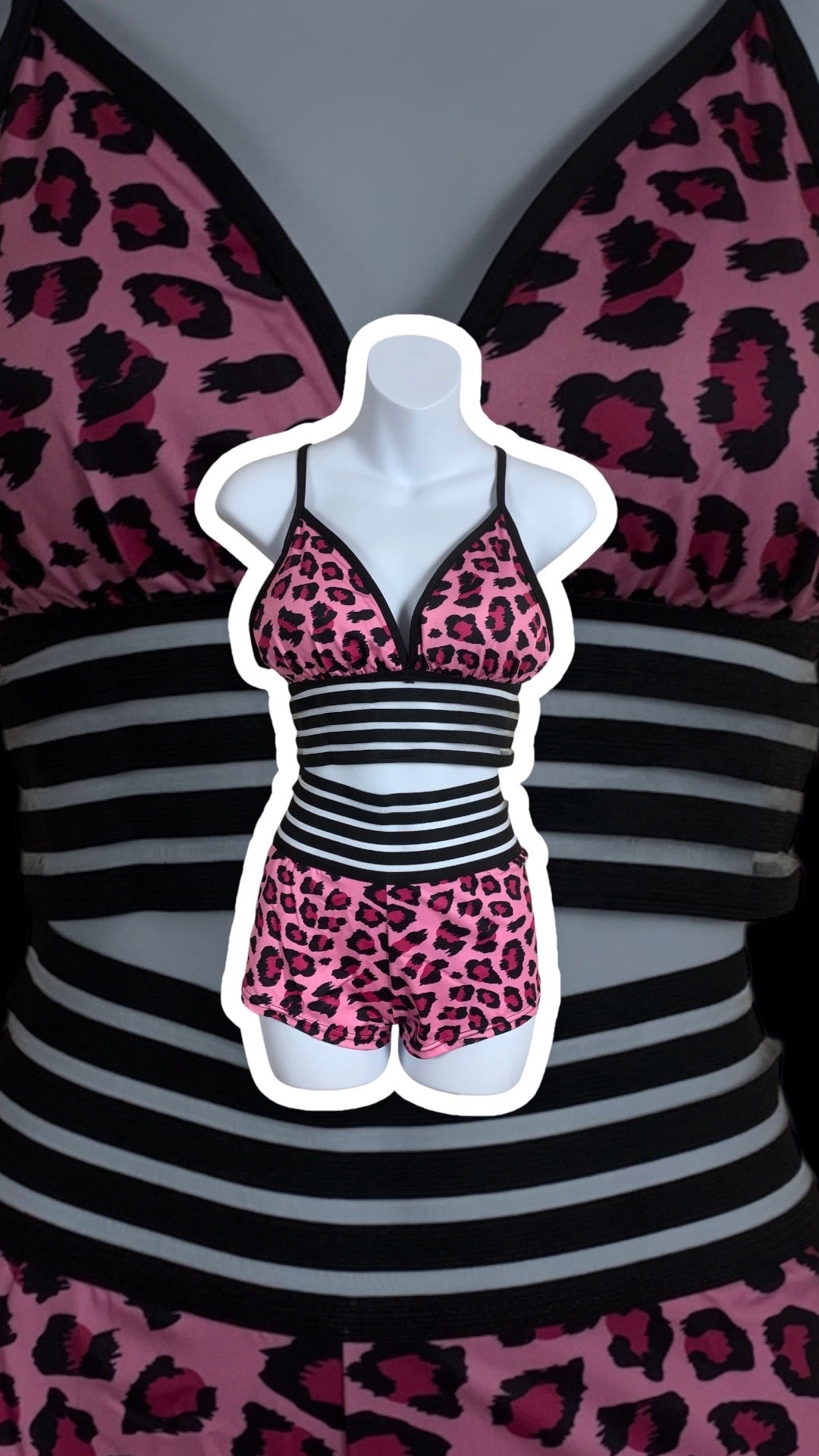 Cheetah pole bra/shorts