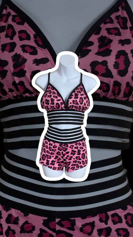 Cheetah pole bra/shorts