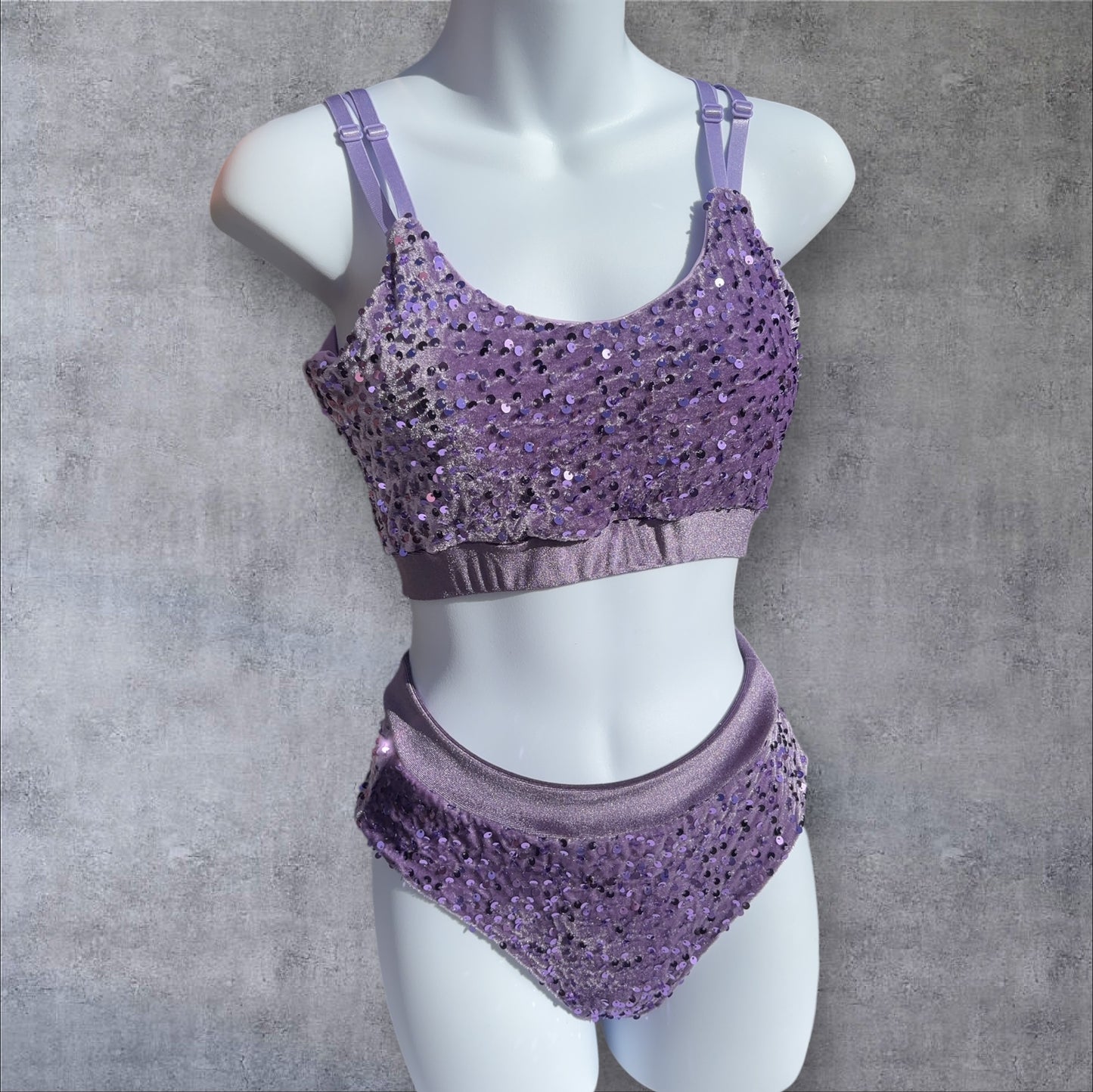 Sequin pole bra - Lilac