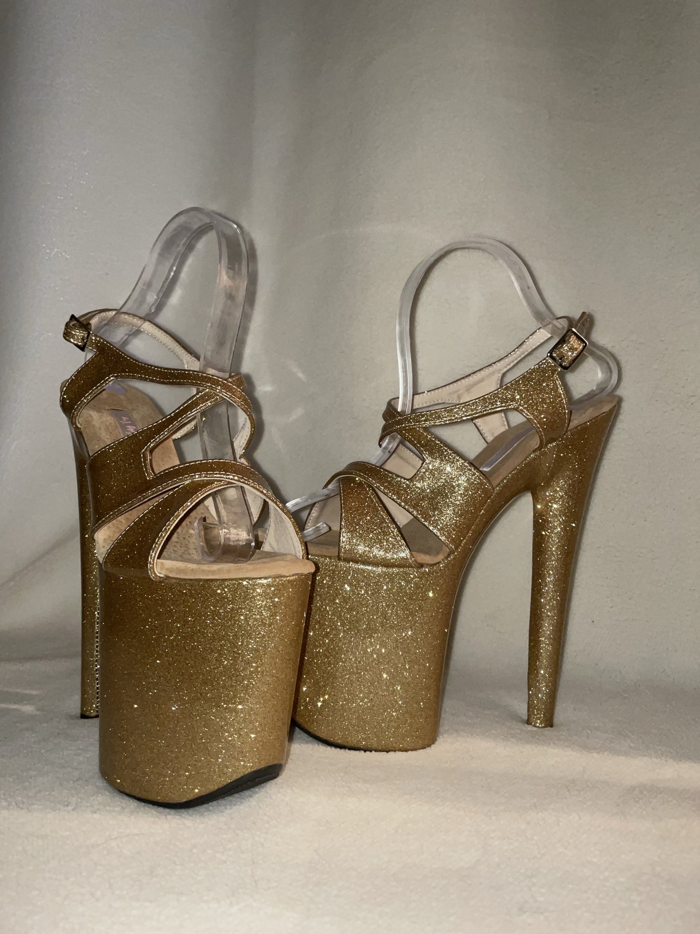 Butterfly straps sandals glitter gold [make to order only]