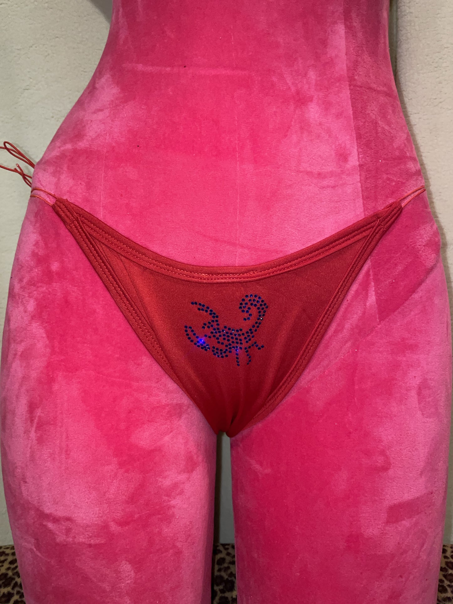 Itty bitty bling bikini - red + blue scorpions - femme fatale