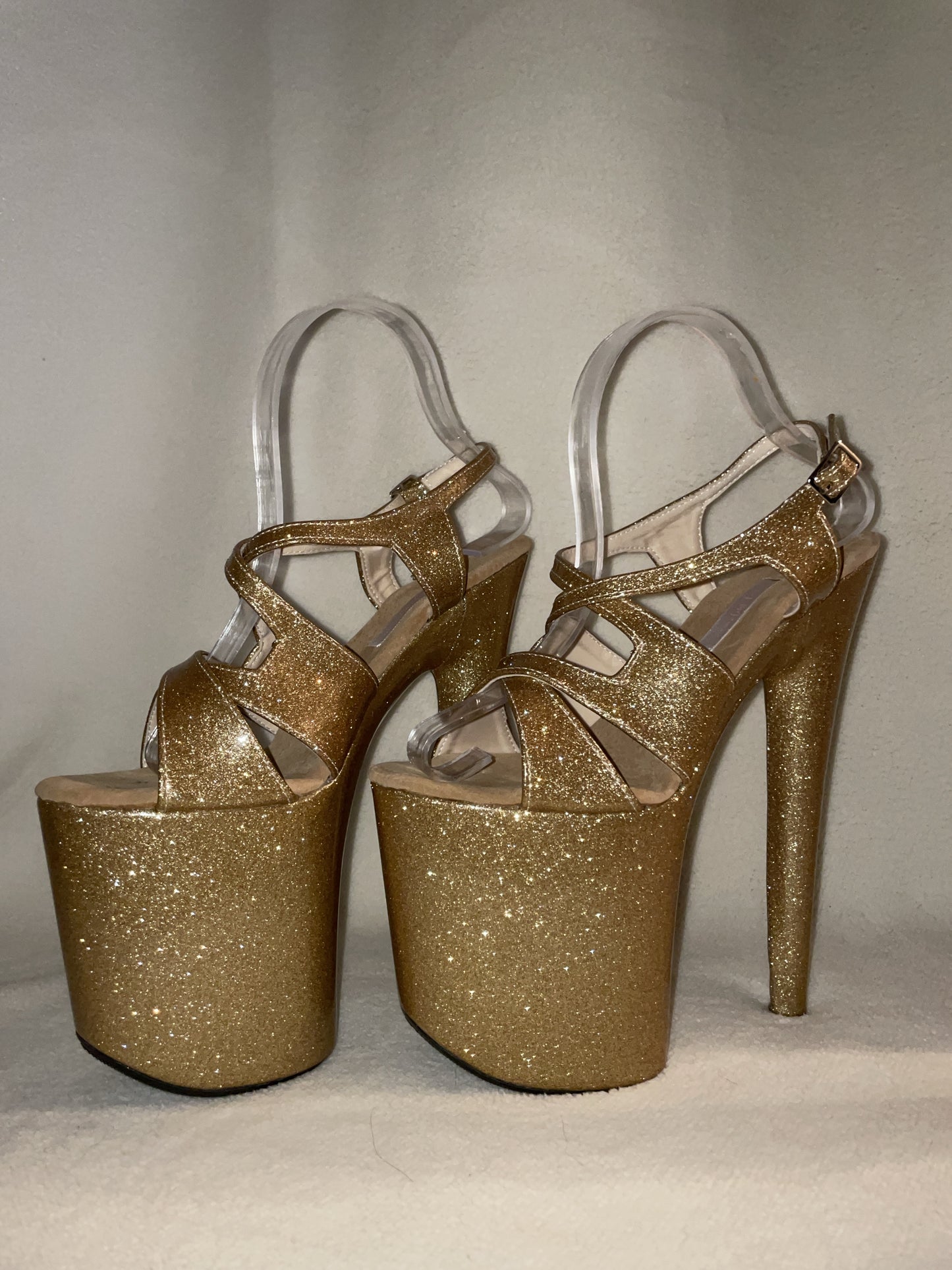 Butterfly straps sandals glitter gold [make to order only]