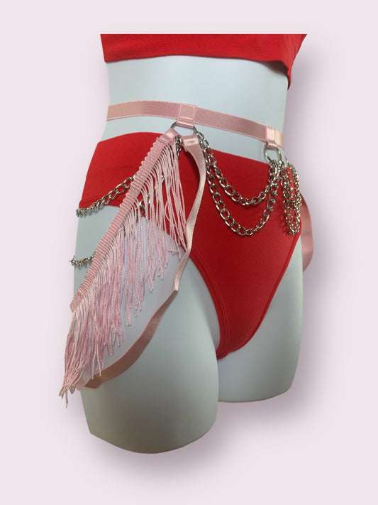 Tassels belt pink