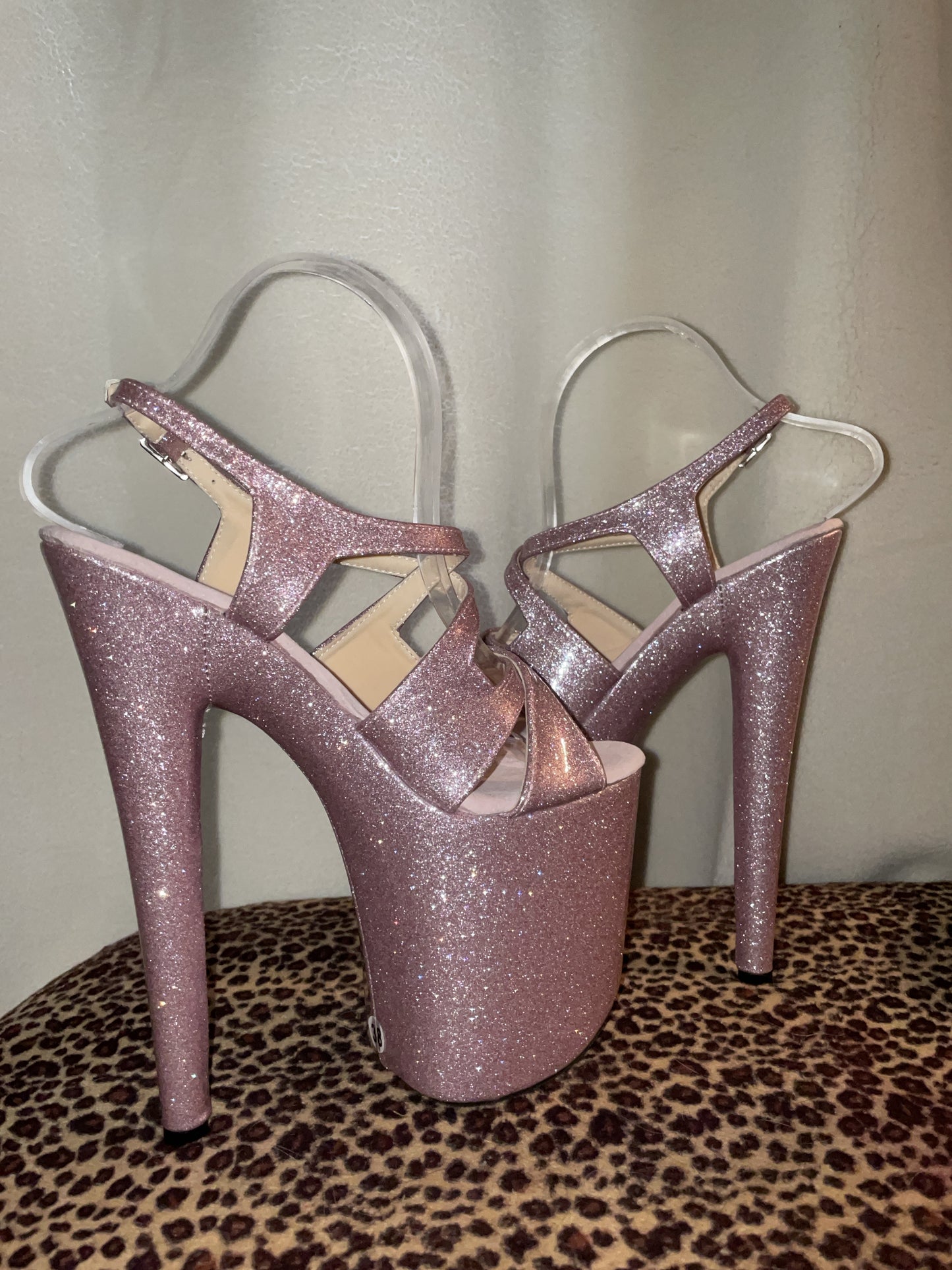 Butterfly straps sandals glitter pink [make to order only]