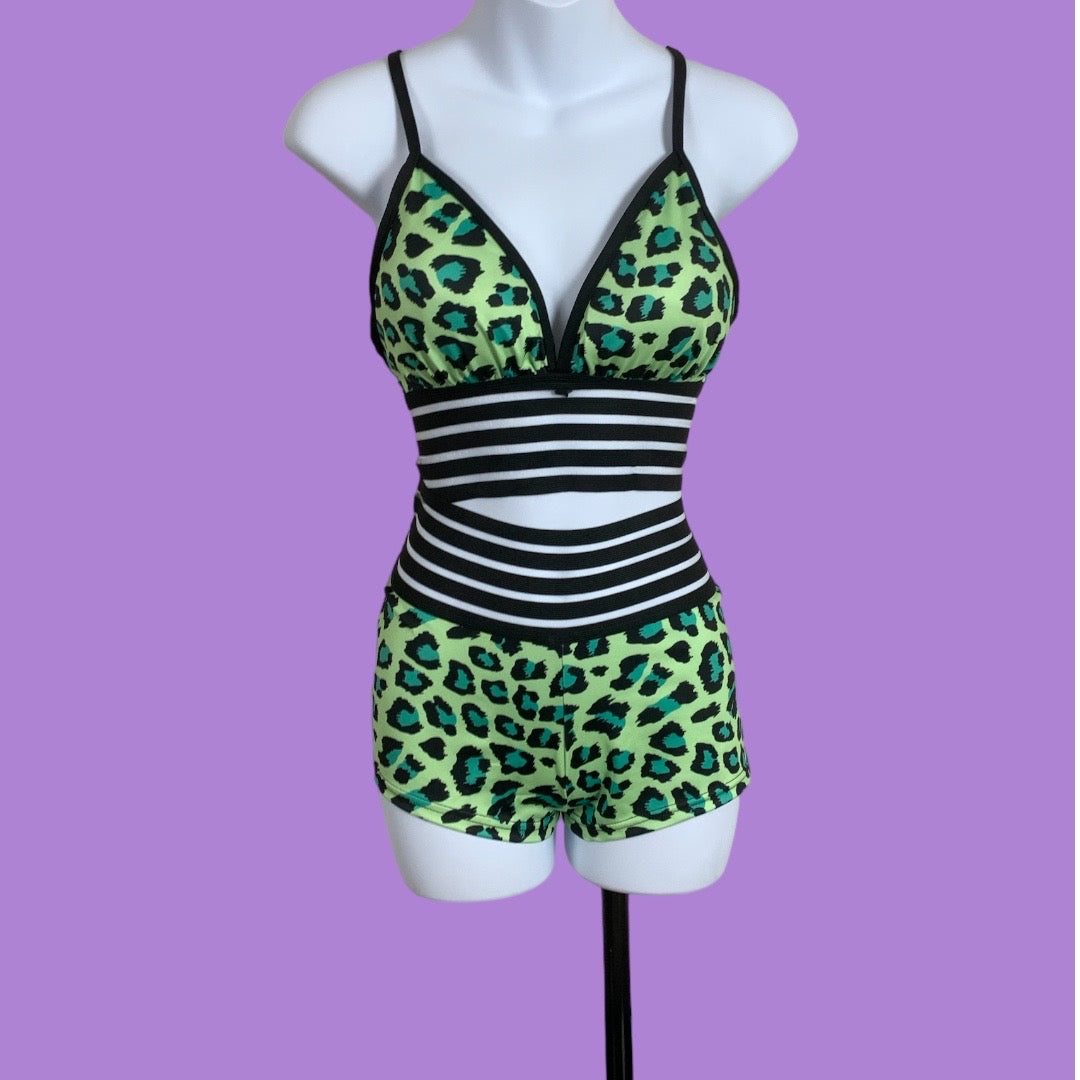 Cheetah pole bra/shorts