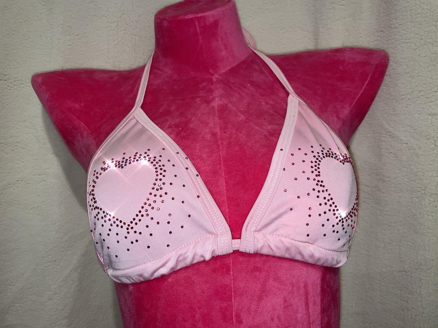 bling bikini - baby pink love heart