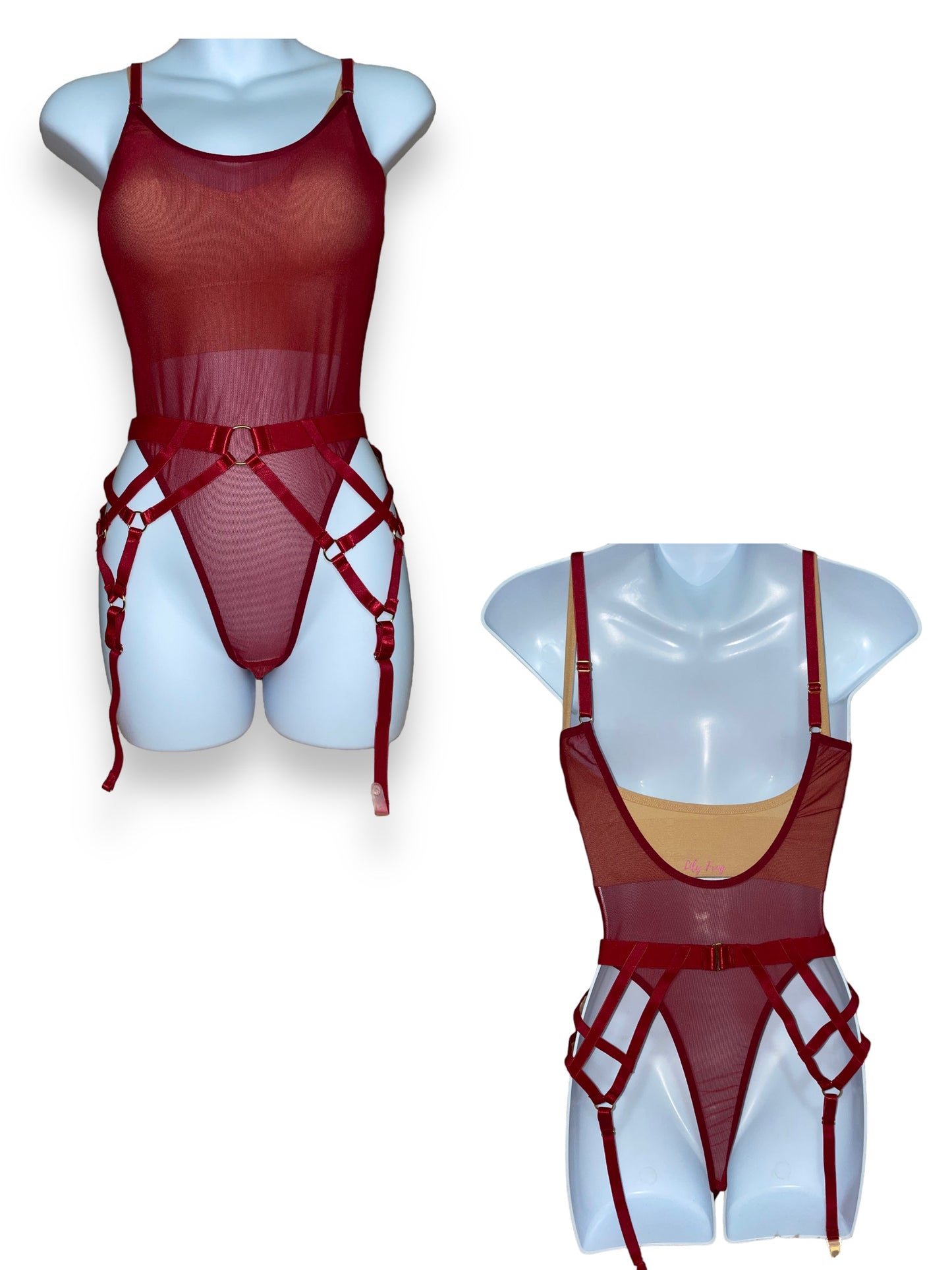 Adjustable wine red garter