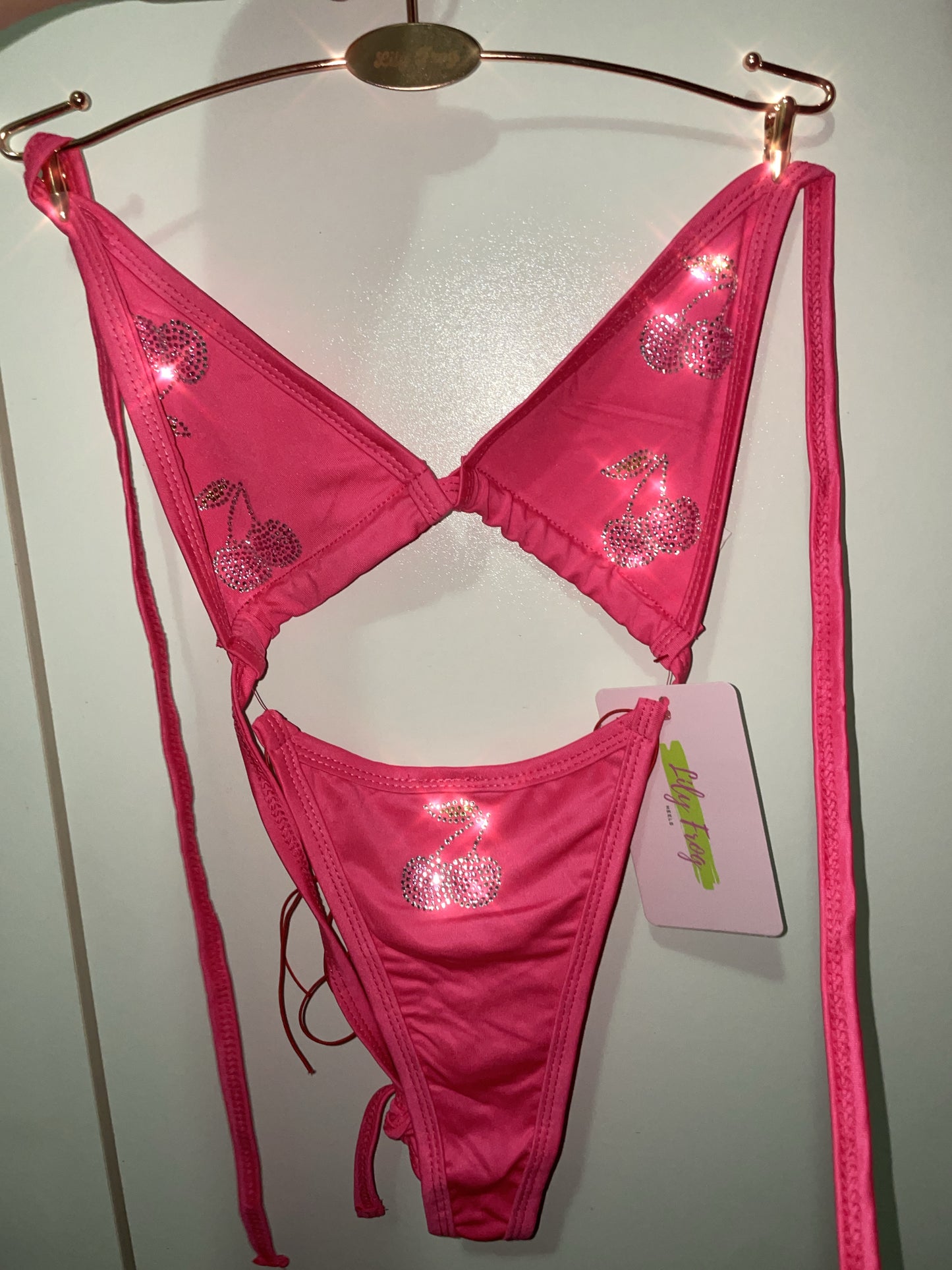 bling bikini - hot pink cherry