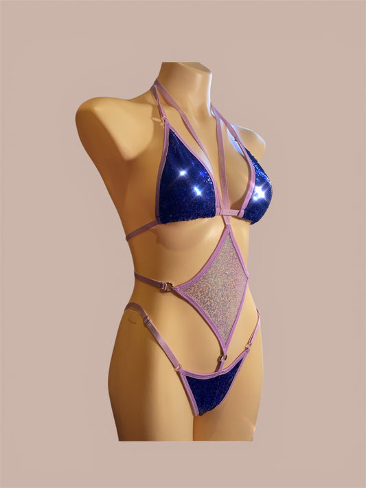 Diamond tease - Blue & lilac bikini