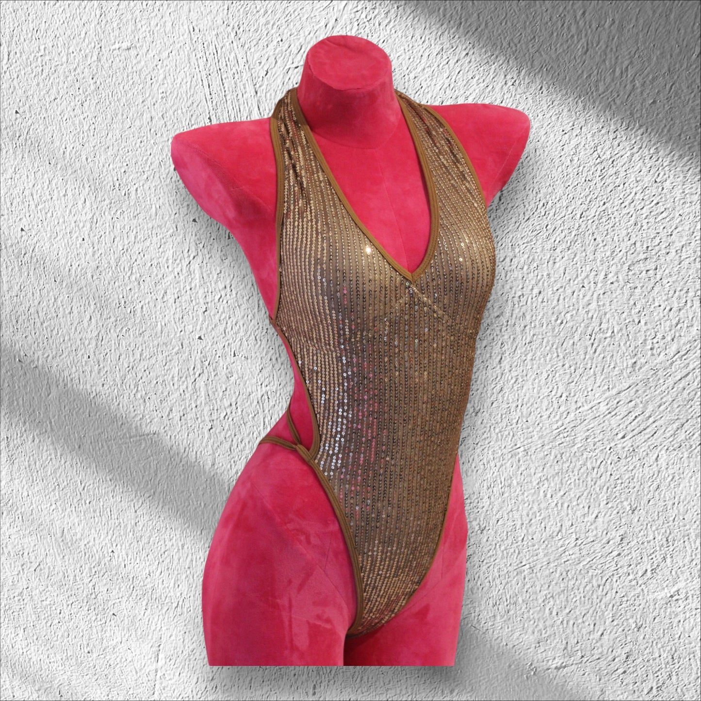 Brown sequin bodysuit adjustable