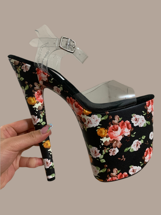 Peonies sandals - 8 inch heels