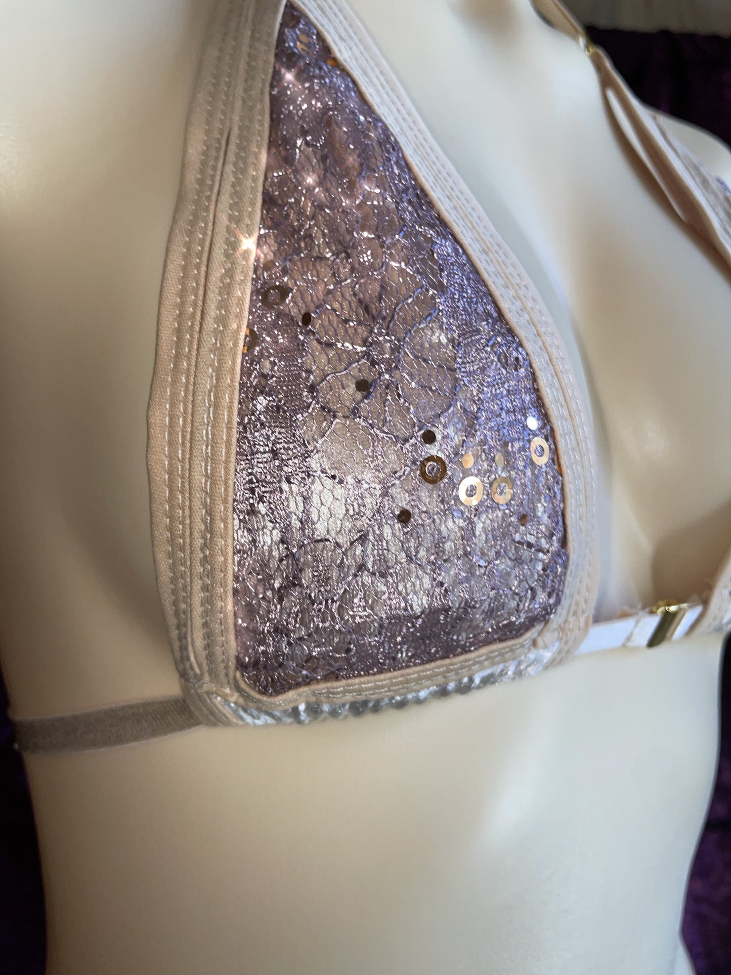 Desire Sequin lace bikini - pale lavender