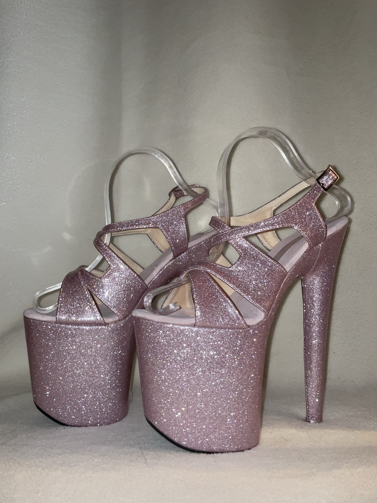 Butterfly straps sandals glitter pink [make to order only]