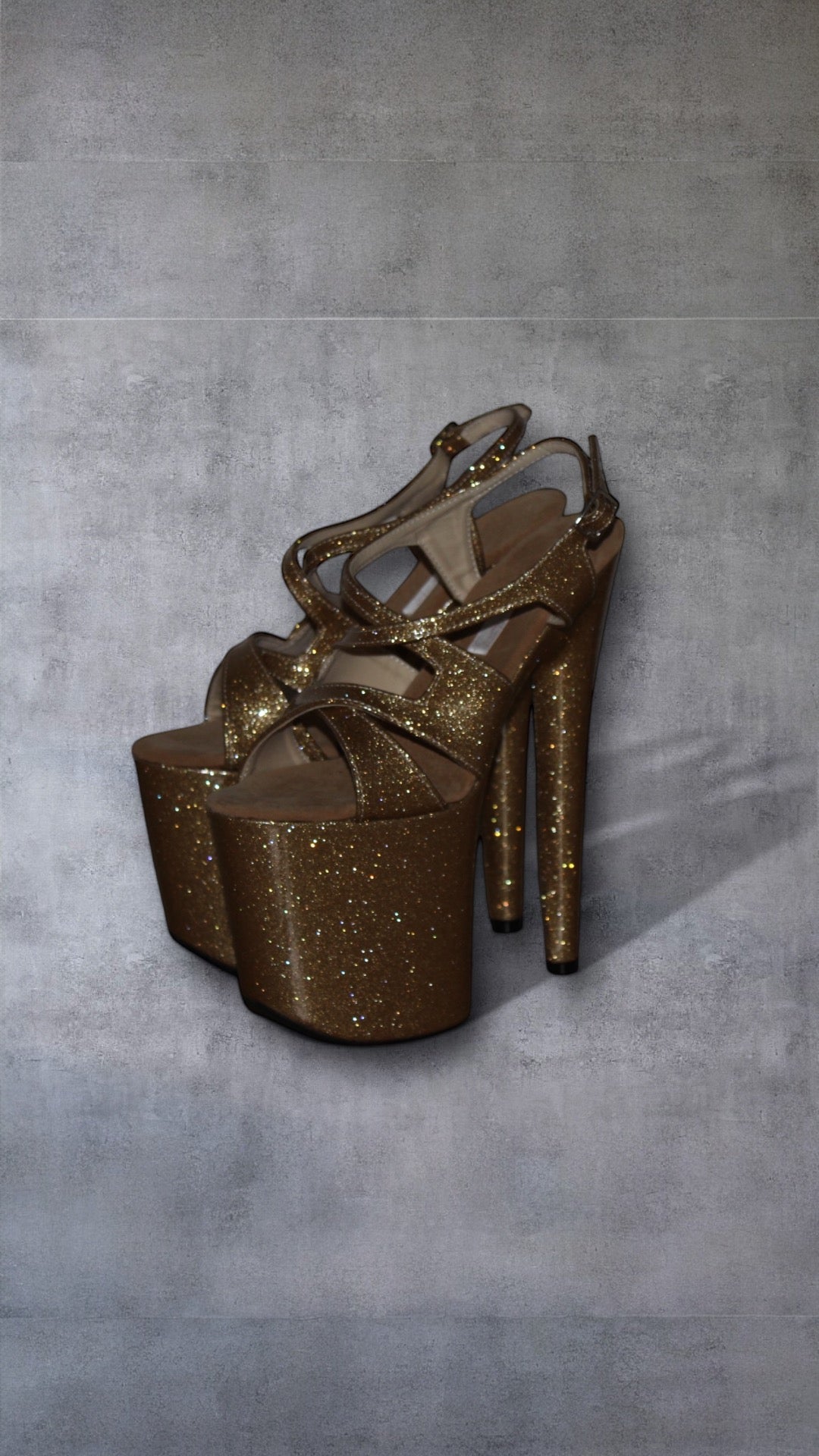 Butterfly straps sandals glitter gold [make to order only]