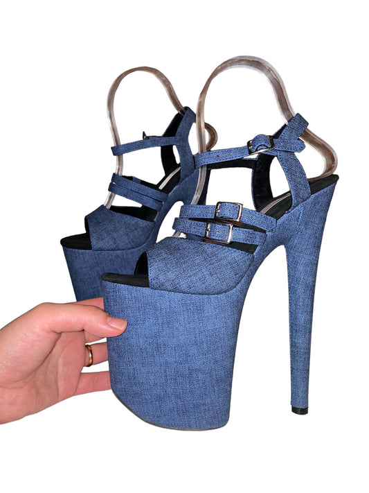 Faux leather Denim look sandals