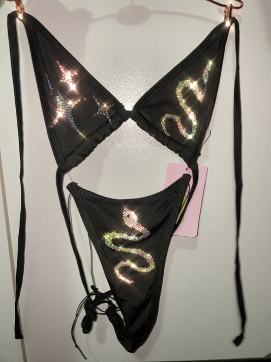 bling bikini - black snake