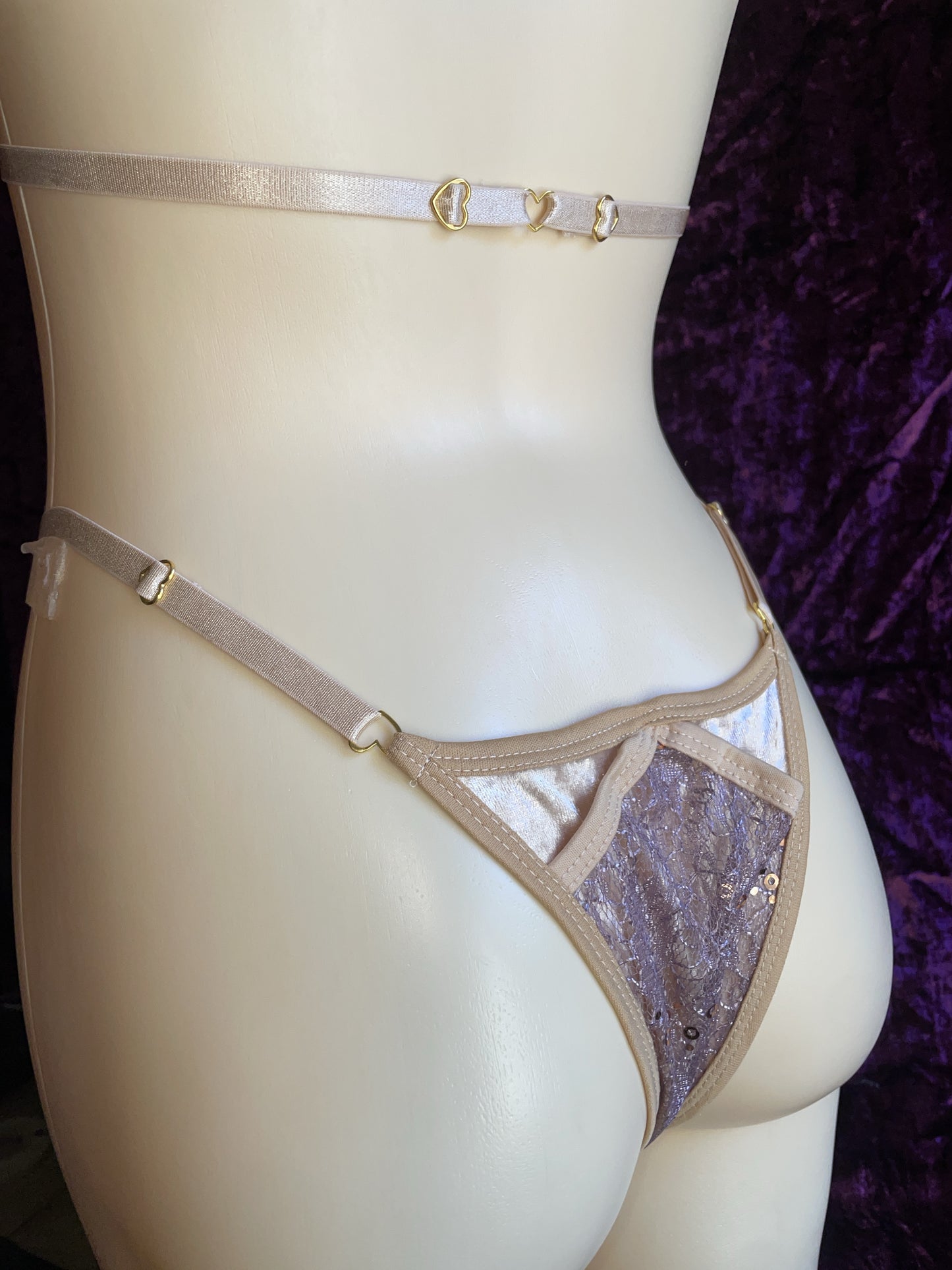 Desire Sequin lace bikini - pale lavender