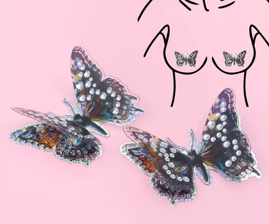 3D butterfly pastie black