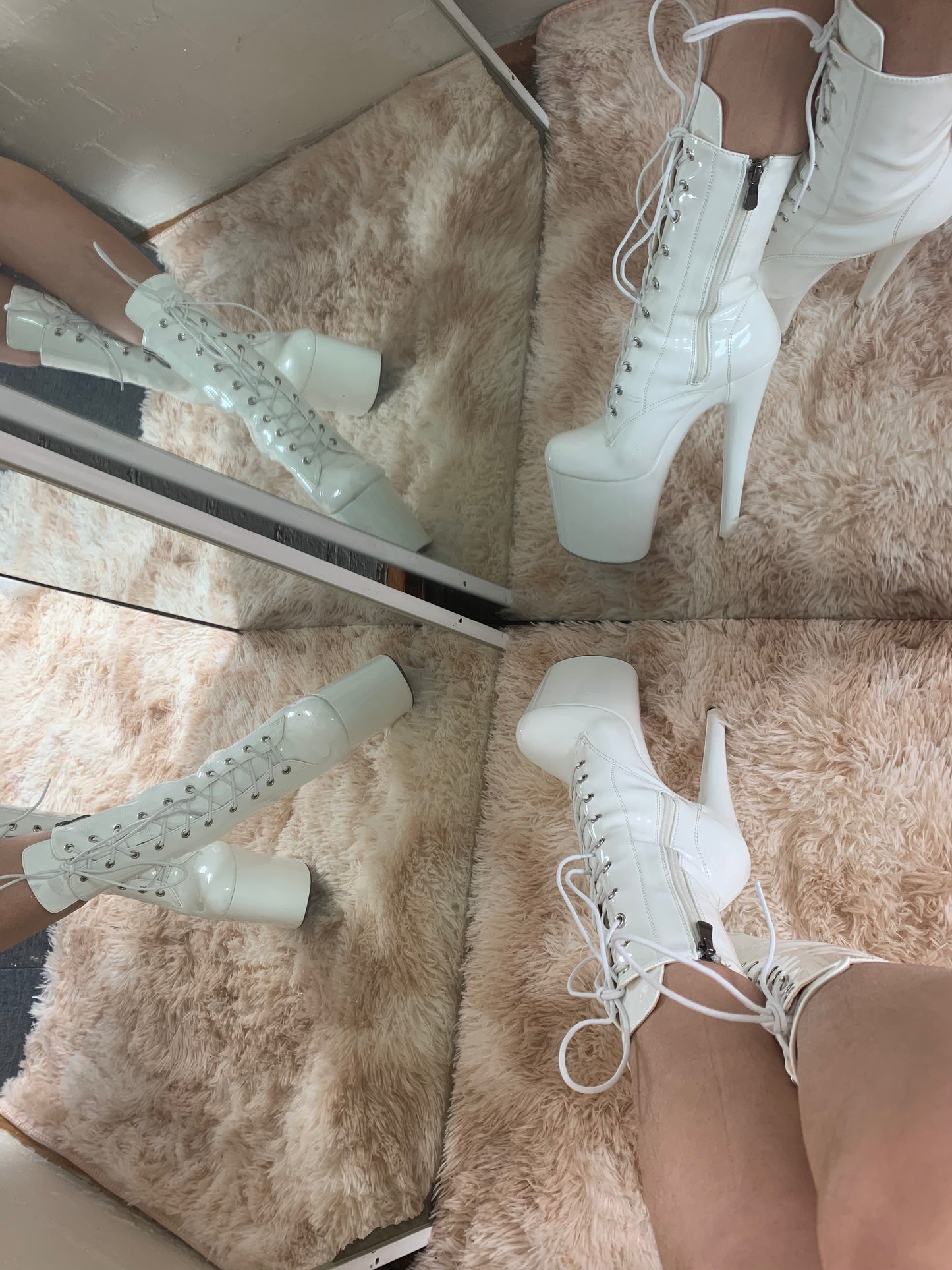 White ankle boots