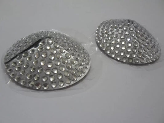 Rhinestone pastie cone - white