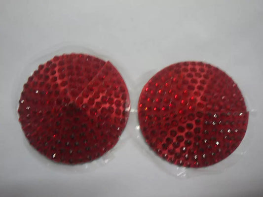 Rhinestone cone pastie red